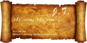 Jászay Tünde névjegykártya